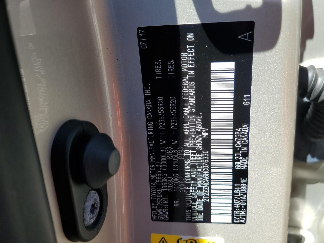 2T2ZZMCA6HC076330 2017 Lexus Rx 350 Base