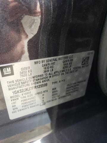 2015 GMC Yukon Xl Denali VIN: 1GKS2JKJ7FR129599 Lot: 57696944