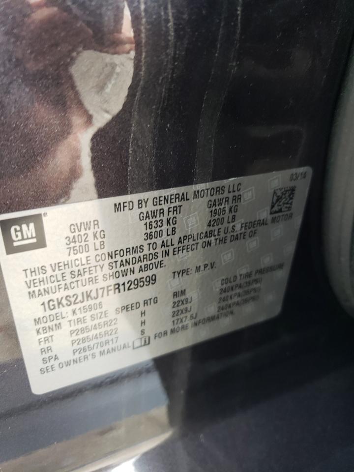 1GKS2JKJ7FR129599 2015 GMC Yukon Xl Denali