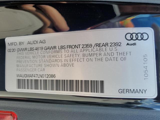 VIN WAUGMAF47LN012086 2020 Audi A4, Premium no.12