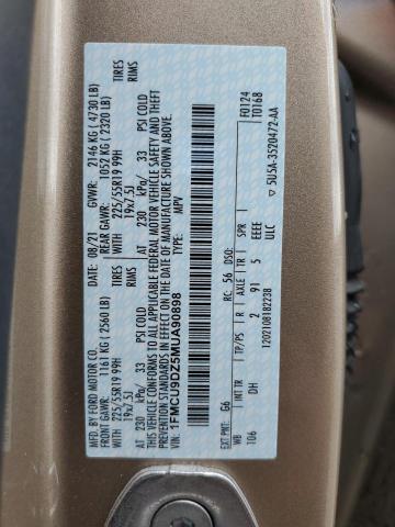 2021 Ford Escape Titanium VIN: 1FMCU9DZ5MUA90898 Lot: 56920694