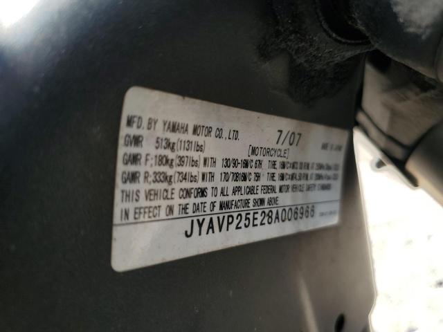 2008 YAMAHA XVS1300 CT JYAVP25E28A006966