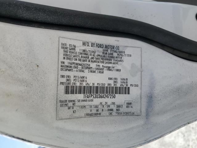 2006 Ford Taurus Se VIN: 1FAFP53U36A247250 Lot: 57090004