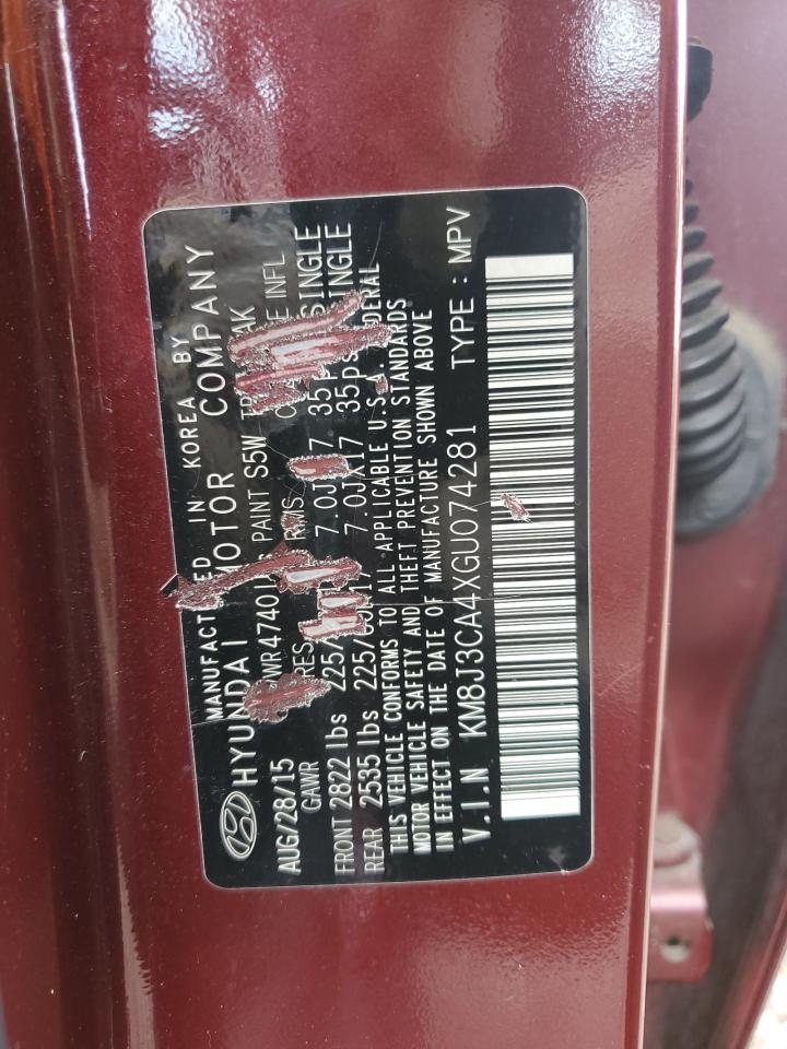 KM8J3CA4XGU074281 2016 Hyundai Tucson Limited