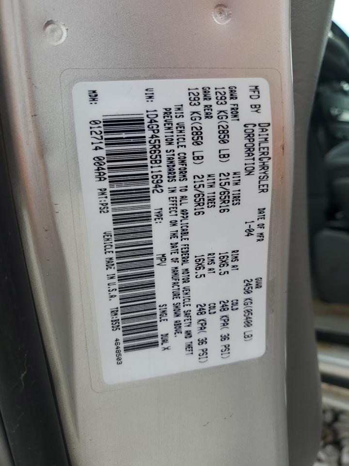 1D4GP45R65B116942 2005 Dodge Caravan Sxt