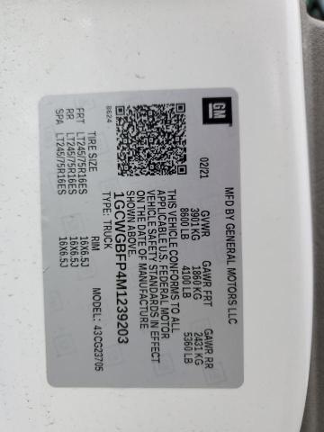 2021 Chevrolet Express G2500 VIN: 1GCWGBFP4M1239203 Lot: 61139654