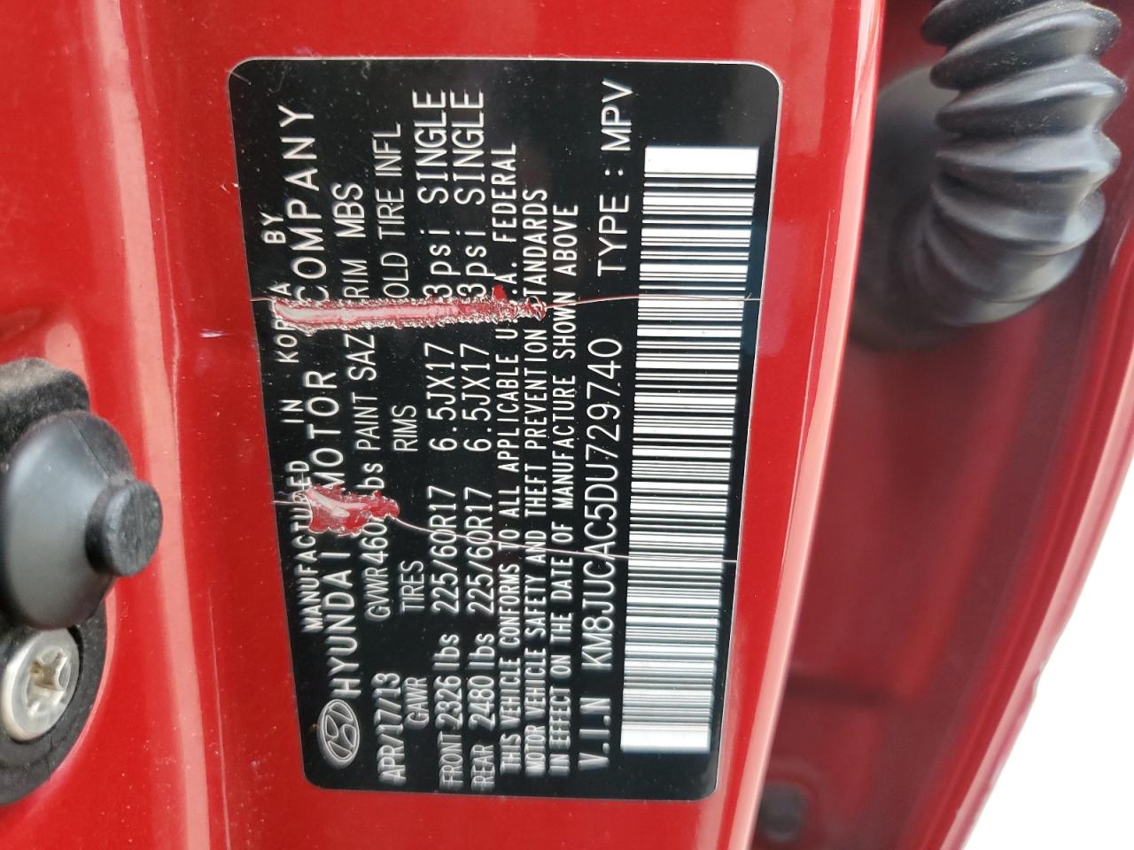 KM8JUCAC5DU729740 2013 Hyundai Tucson Gls