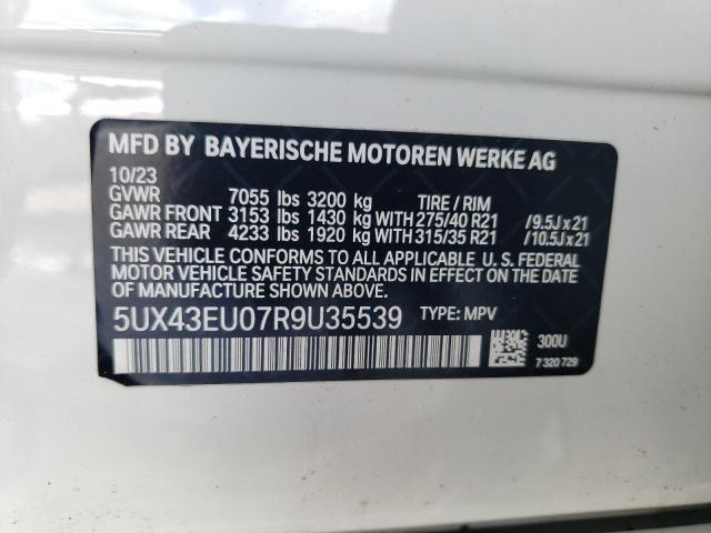 VIN 5UX43EU07R9U35539 2024 BMW X5, Xdrive50E no.14