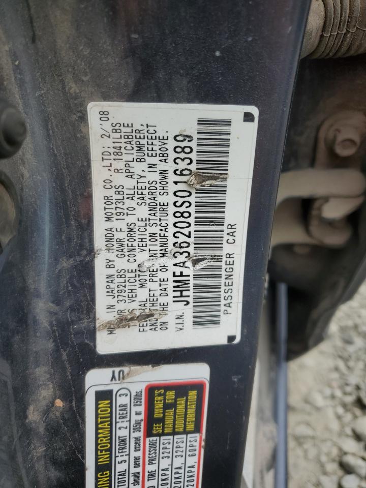 JHMFA36208S016389 2008 Honda Civic Hybrid