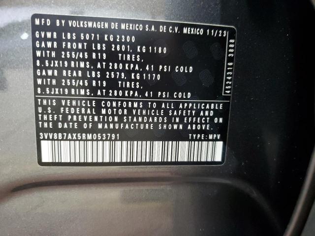 2024 Volkswagen Tiguan Se R-Line Black VIN: 3VV8B7AX5RM053791 Lot: 58294914