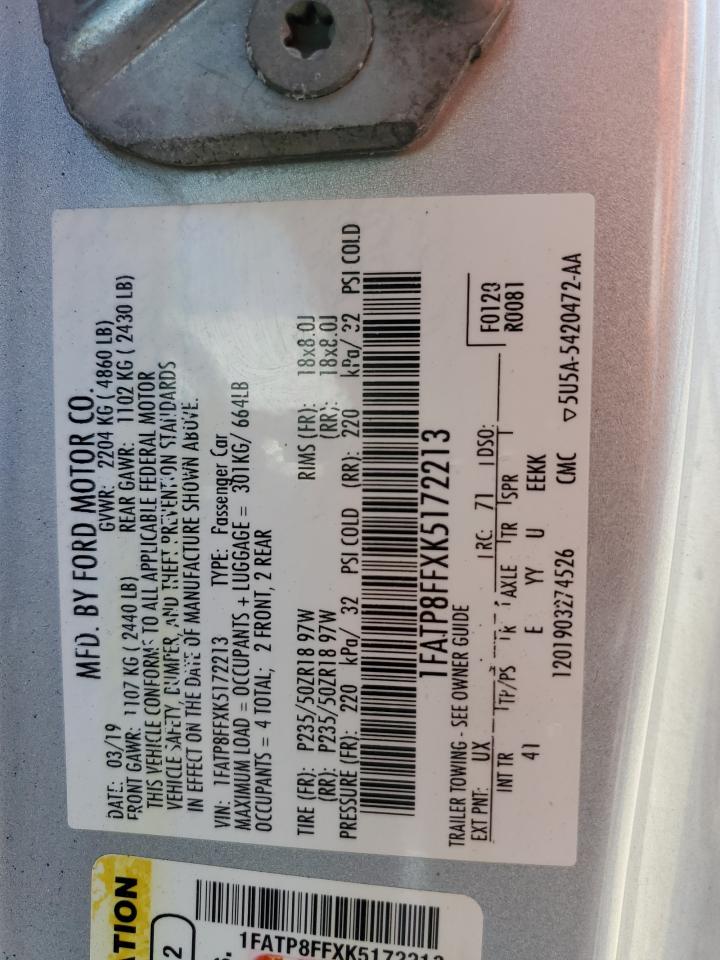 1FATP8FFXK5172213 2019 Ford Mustang Gt