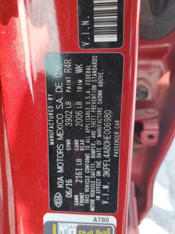 2017 Kia Forte Ex VIN: 3KPFL4A80HE006980 Lot: 58564684