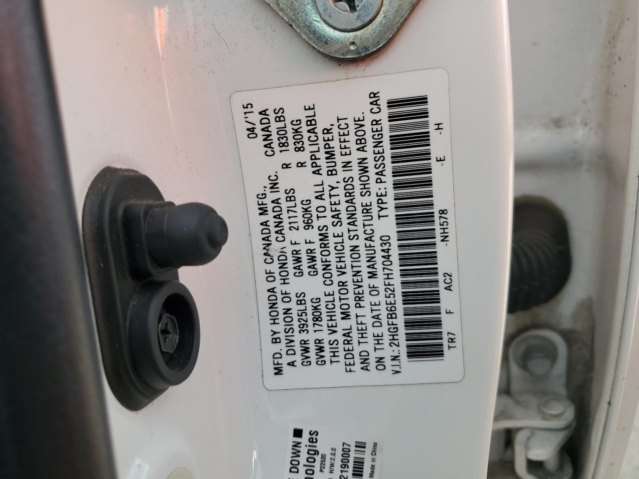 2HGFB6E52FH704430 2015 Honda Civic Si 2HGFB6E52FH704430 2015 Honda Civic Si