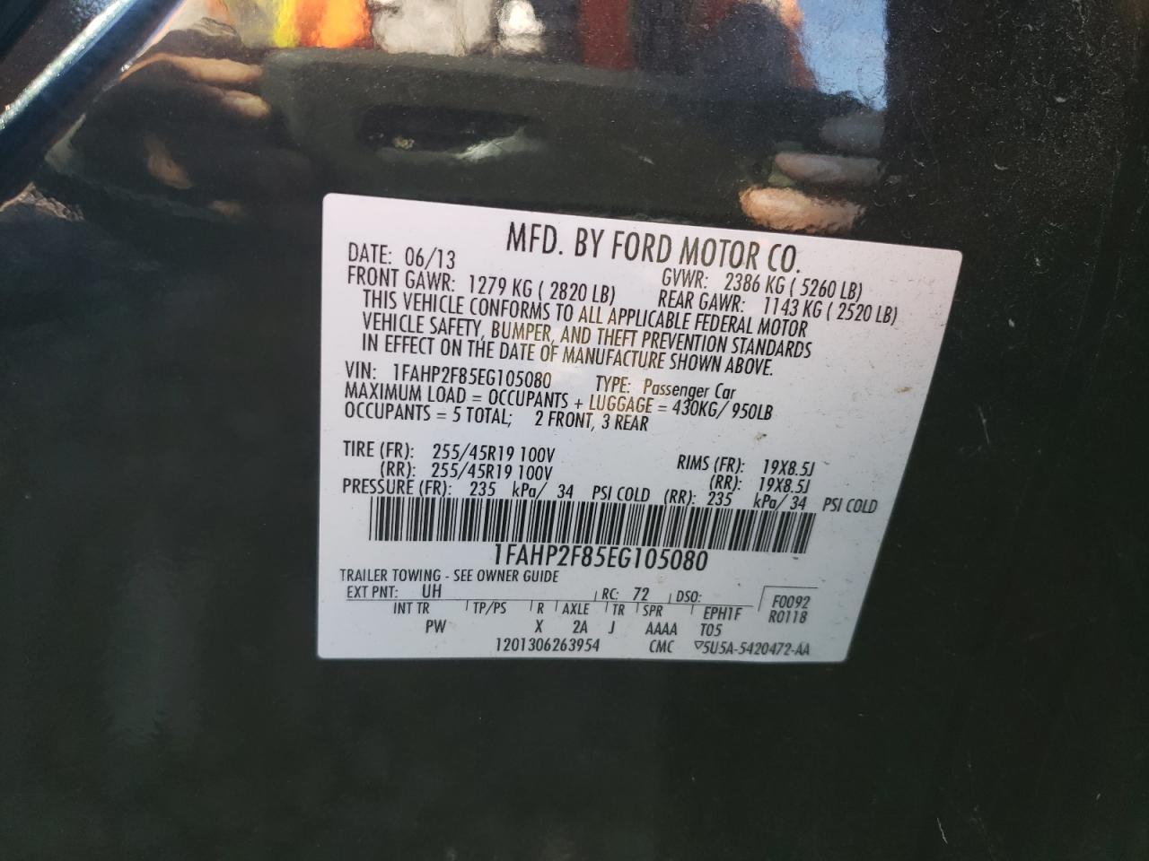 1FAHP2F85EG105080 2014 Ford Taurus Limited