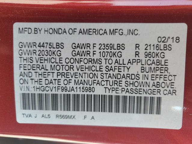 1HGCV1F99JA115980 2018 HONDA ACCORD - Image 12