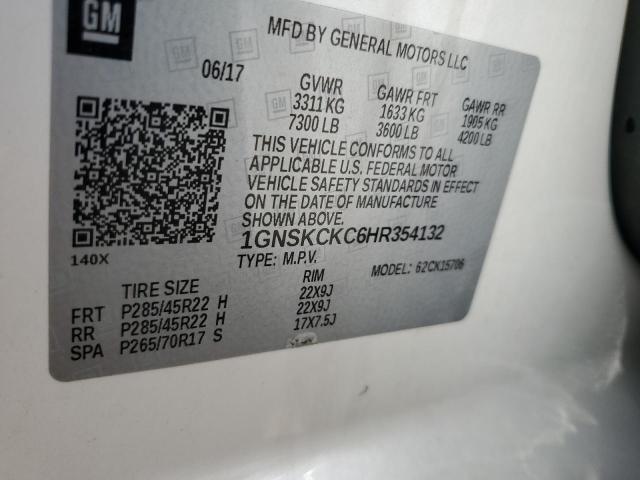 2017 Chevrolet Tahoe K1500 Premier VIN: 1GNSKCKC6HR354132 Lot: 58486824