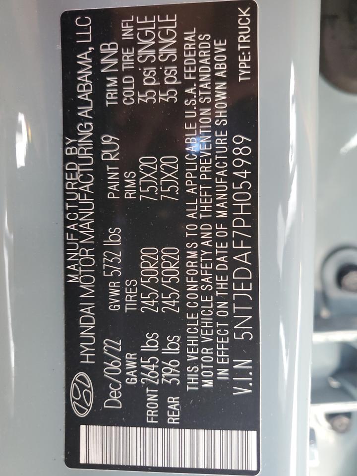 2023 Hyundai Santa Cruz Limited vin: 5NTJEDAF7PH054989