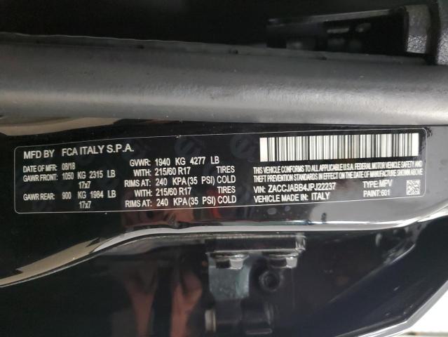 2018 Jeep Renegade Latitude VIN: ZACCJABB4JPJ22237 Lot: 57486514