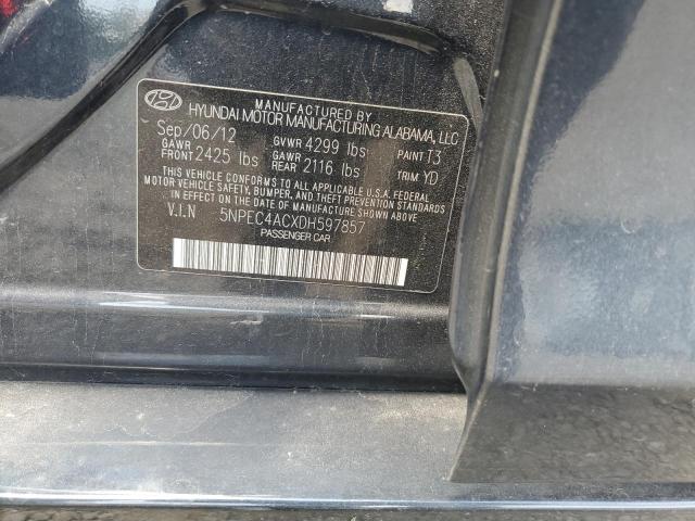 2013 Hyundai Sonata Se VIN: 5NPEC4ACXDH597857 Lot: 58164384