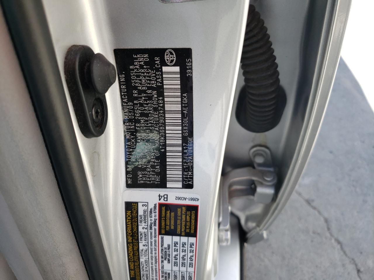 4T1BK36B79U347484 2009 Toyota Avalon Xl