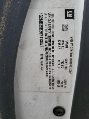 2006 Pontiac Solstice VIN: 1G2MB35B26Y113373 Lot: 57449714