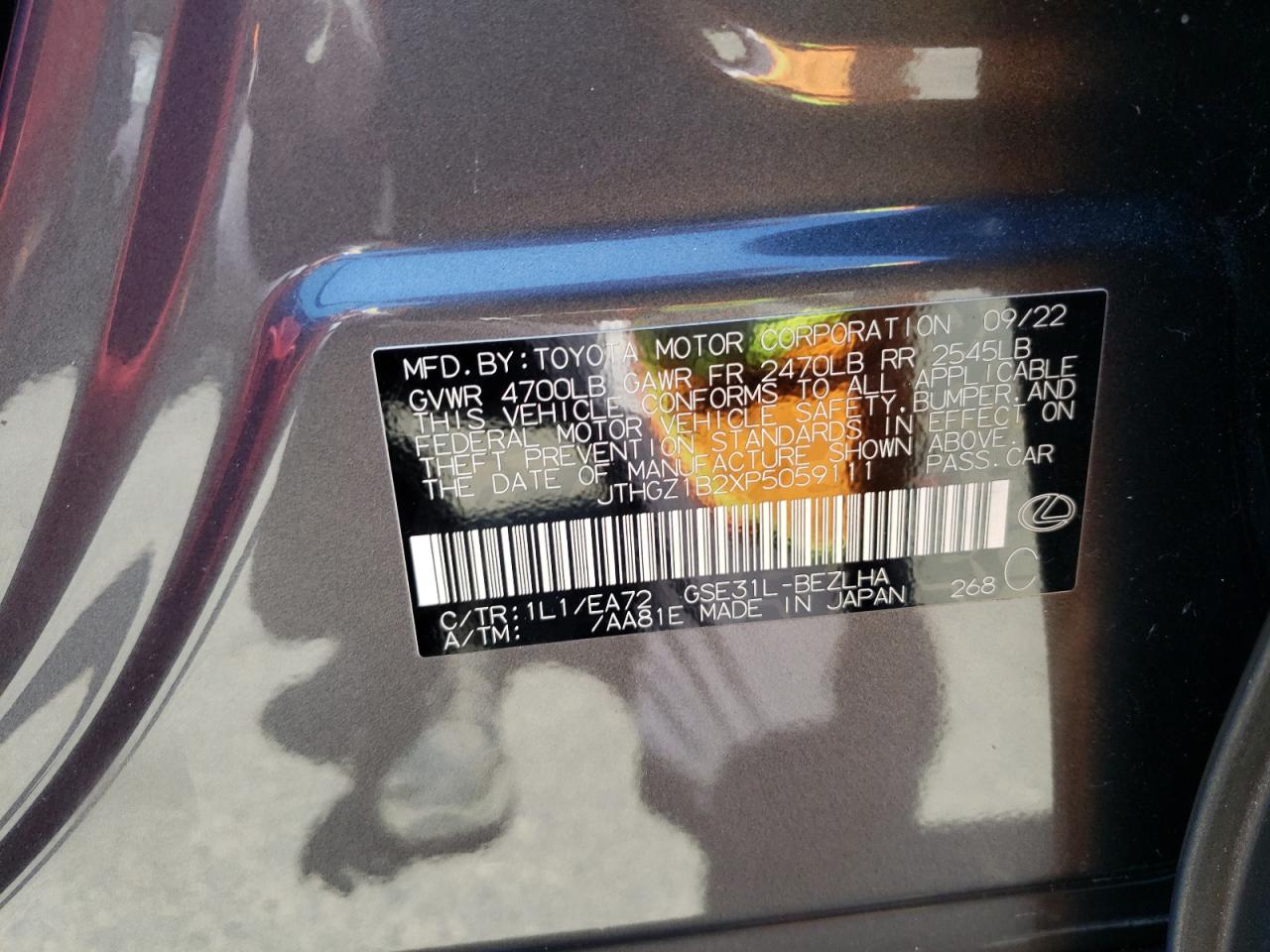 JTHGZ1B2XP5059111 2023 Lexus Is 350 F Sport Design JTHGZ1B2XP5059111 2023 Lexus Is 350 F Sport Design