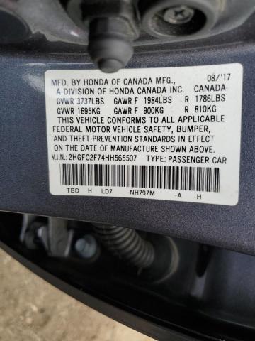 2017 HONDA CIVIC EX - 2HGFC2F74HH565507