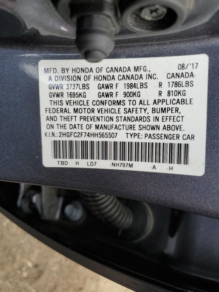 Lot #2895517513 2017 HONDA CIVIC EX