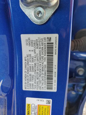 2HGFE2F58NH577695 2022 HONDA CIVIC - Image 12