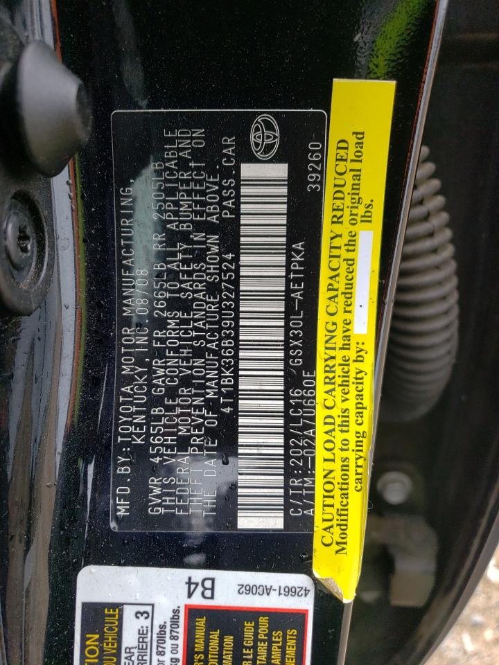 4T1BK36B39U327524 2009 Toyota Avalon Xl