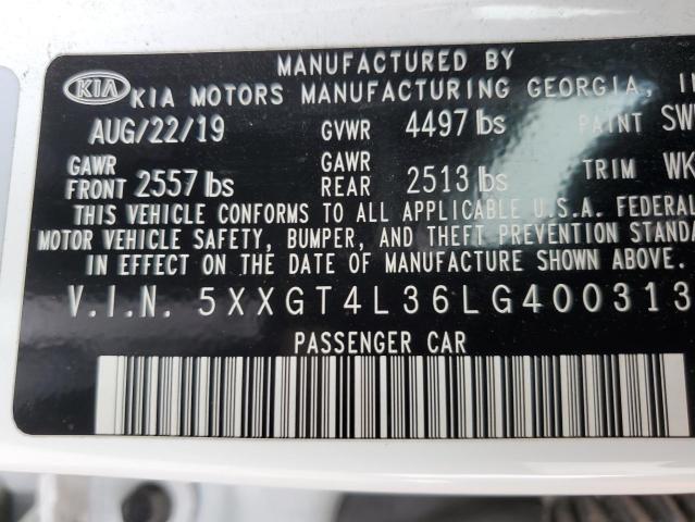 2020 Kia Optima Lx VIN: 5XXGT4L36LG400313 Lot: 56074124