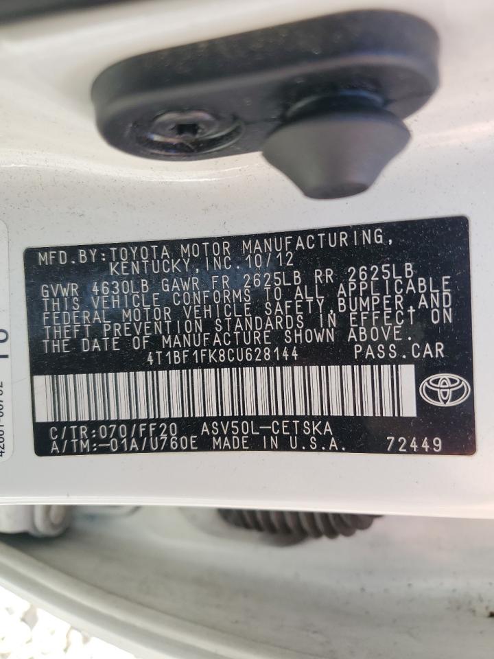 4T1BF1FK8CU628144 2012 Toyota Camry Base