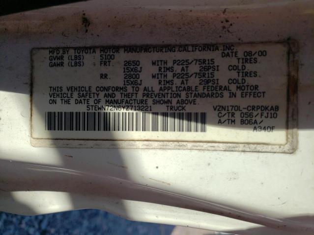 2000 Toyota Tacoma Xtracab VIN: 5TEWN72N6YZ713221 Lot: 59118004