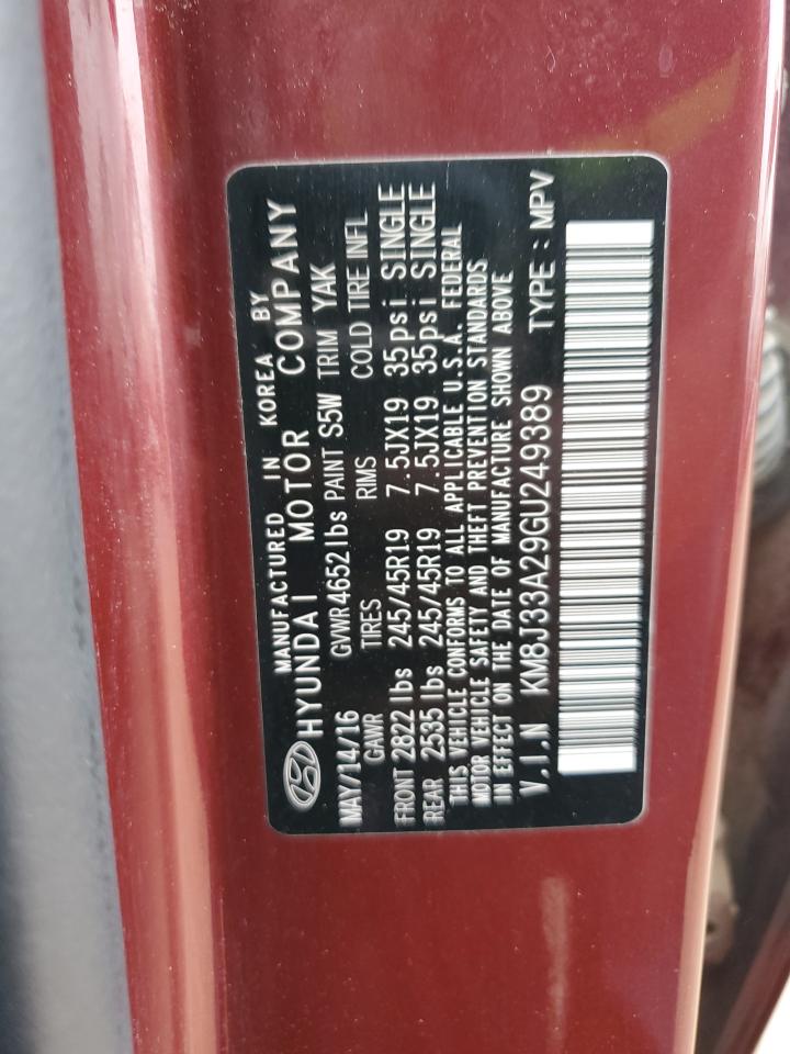 KM8J33A29GU249389 2016 Hyundai Tucson Limited