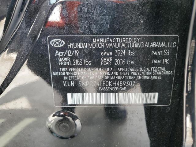 2019 Hyundai Elantra Se VIN: 5NPD74LF0KH489302 Lot: 57862984