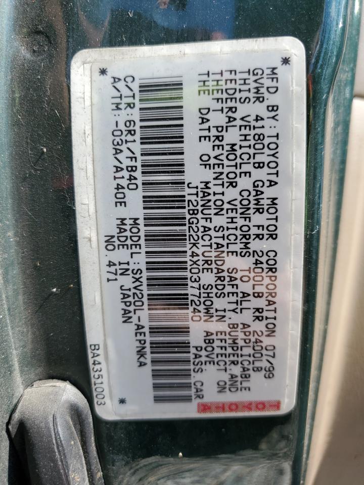 JT2BG22K4X0377240 1999 Toyota Camry Le