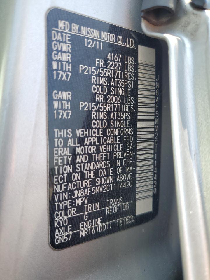 JN8AF5MV2CT114420 2012 Nissan Juke S