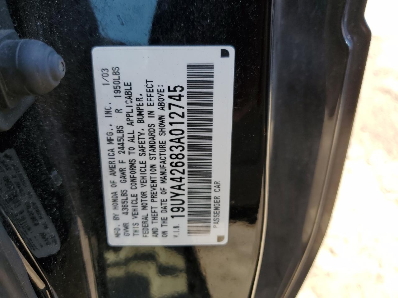 19UYA42683A012745 2003 Acura 3.2Cl Type-S