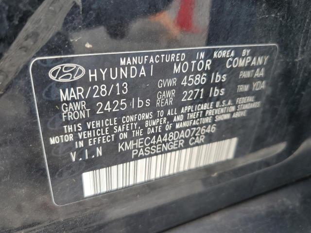 2013 Hyundai Sonata Hybrid VIN: KMHEC4A48DA072646 Lot: 59298974