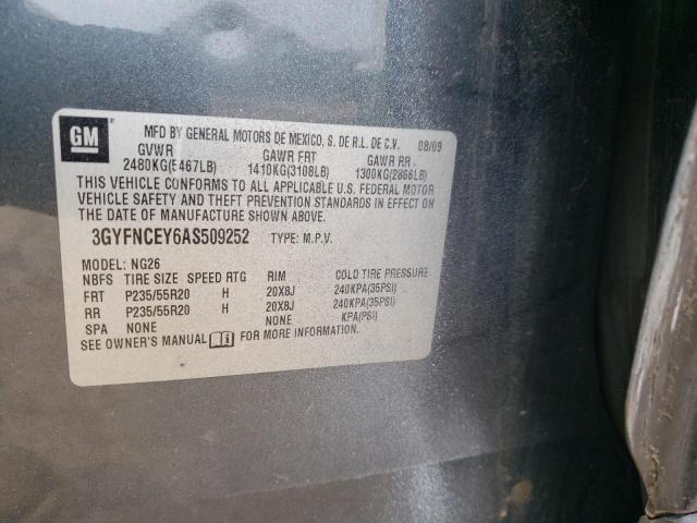 2010 Cadillac Srx Premium Collection VIN: 3GYFNCEY6AS509252 Lot: 59901394