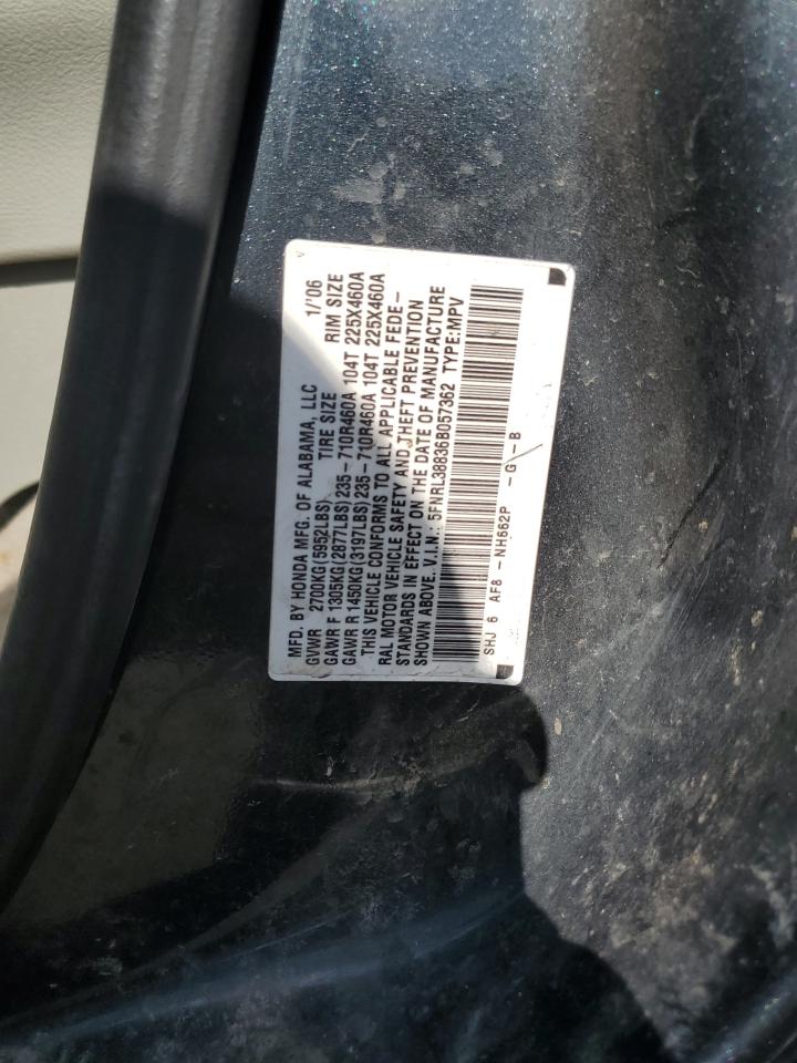 5FNRL38836B057362 2006 Honda Odyssey Touring