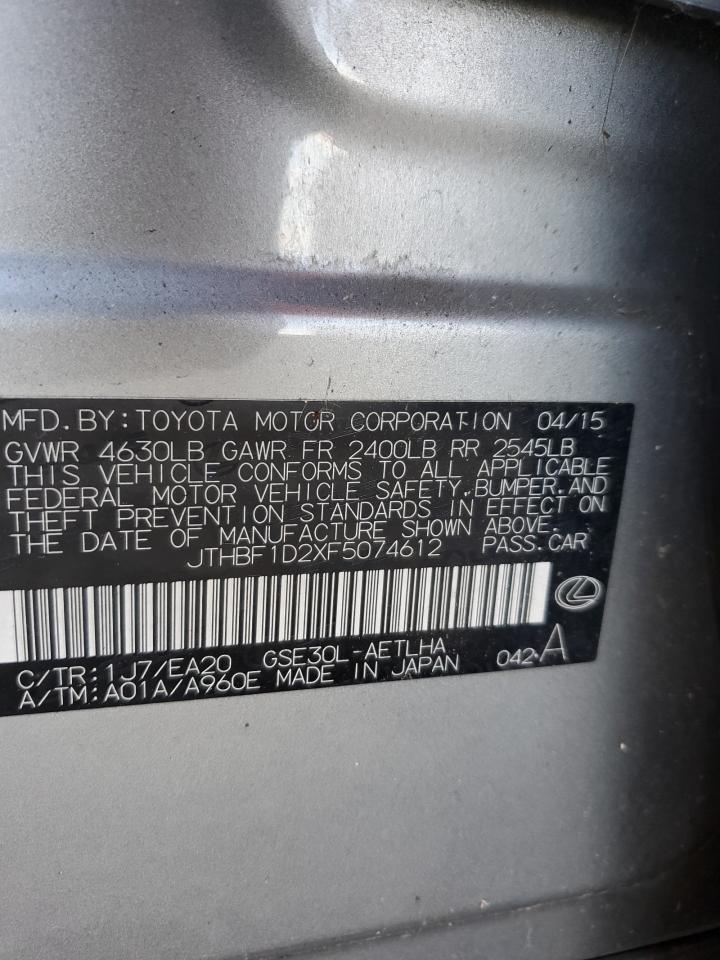 JTHBF1D2XF5074612 2015 Lexus Is 250