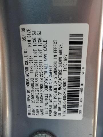 2008 Honda Cr-V Ex VIN: JHLRE48508C070613 Lot: 56734604