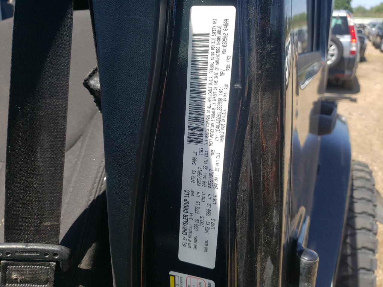 1C4BJWDG5EL263980 2014 Jeep Wrangler Unlimited Sport