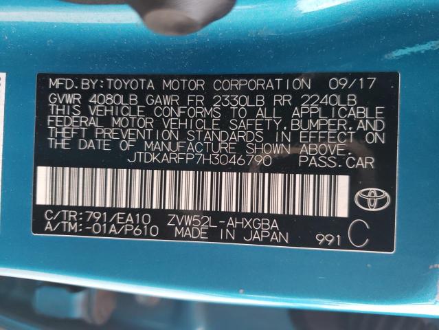 2017 Toyota Prius Prime VIN: JTDKARFP7H3046790 Lot: 58721494