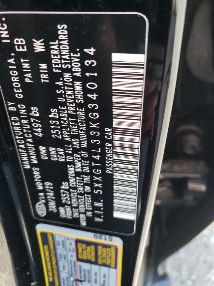 5XXGT4L33KG340134 2019 Kia Optima Lx