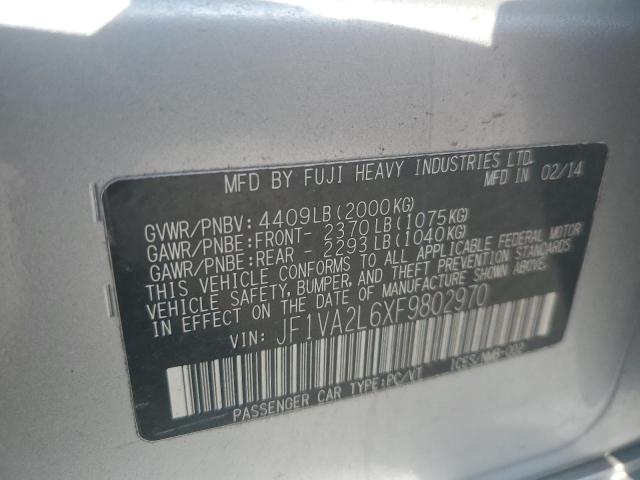 2015 Subaru Wrx Sti VIN: JF1VA2L6XF9802970 Lot: 61015474