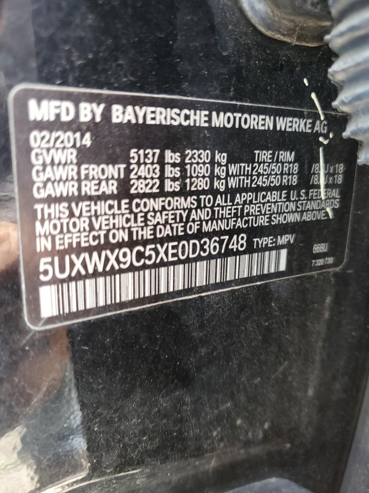 5UXWX9C5XE0D36748 2014 BMW X3 xDrive28I