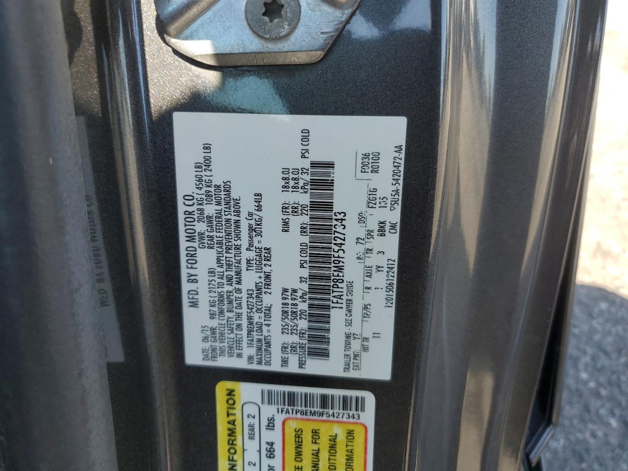 1FATP8EM9F5427343 2015 Ford Mustang