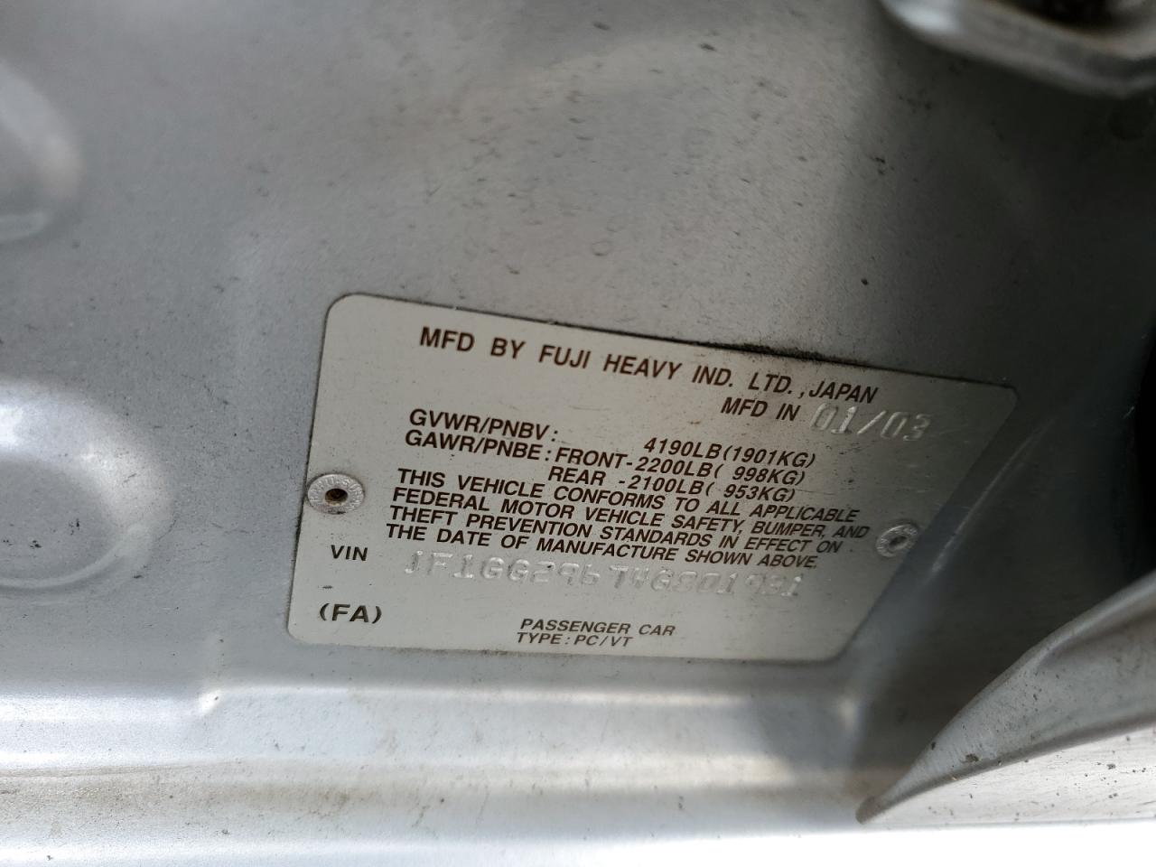 JF1GG29674G801931 2004 Subaru Impreza Wrx